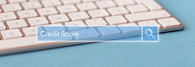 Search Engine Concept: Searching CREDIT SCORE word on internet